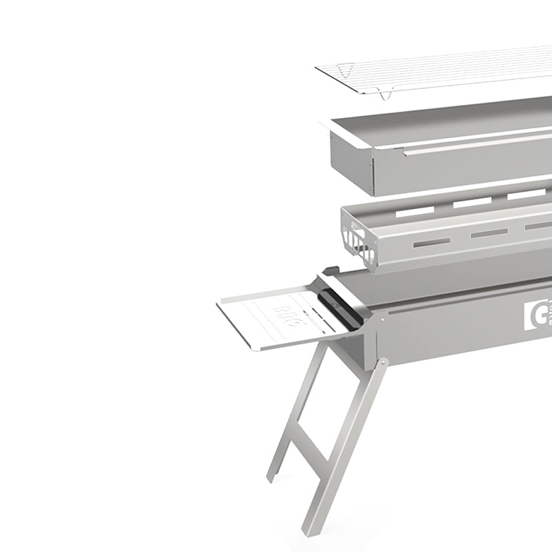 Utendørs piknik stor 304 rustfritt stål grillgrill