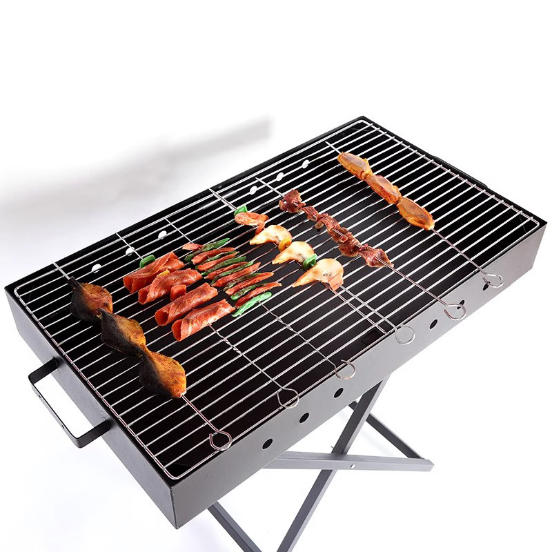 Rustfritt stål sammenleggbar bærbar x-formet grillgrill