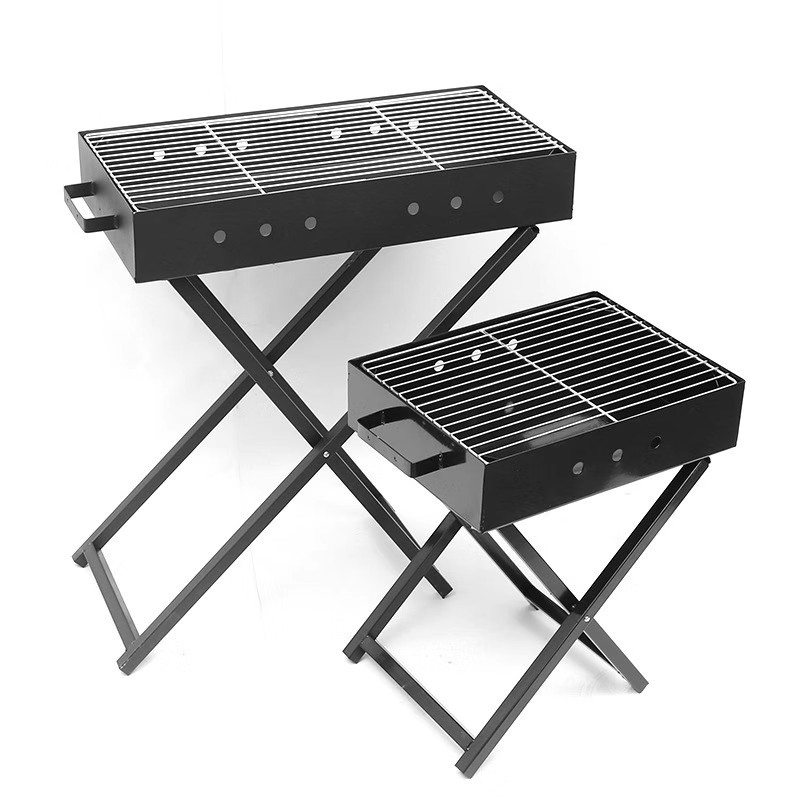 Rustfritt stål sammenleggbar bærbar x-formet grillgrill