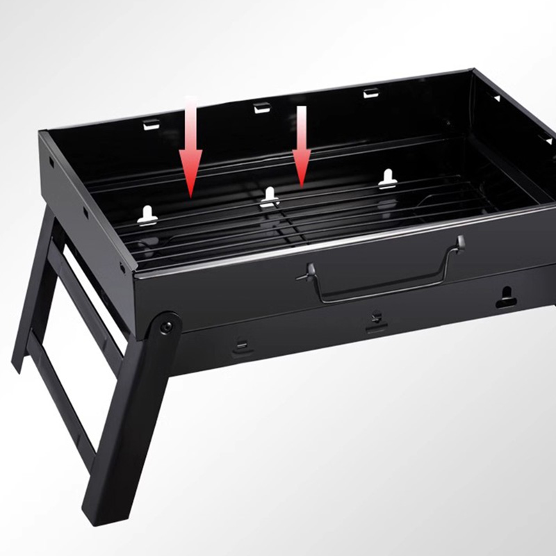 Rustfritt stål sammenleggbar bærbar x-formet grillgrill