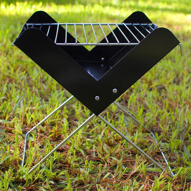 Utendørs folding liten grillgrill